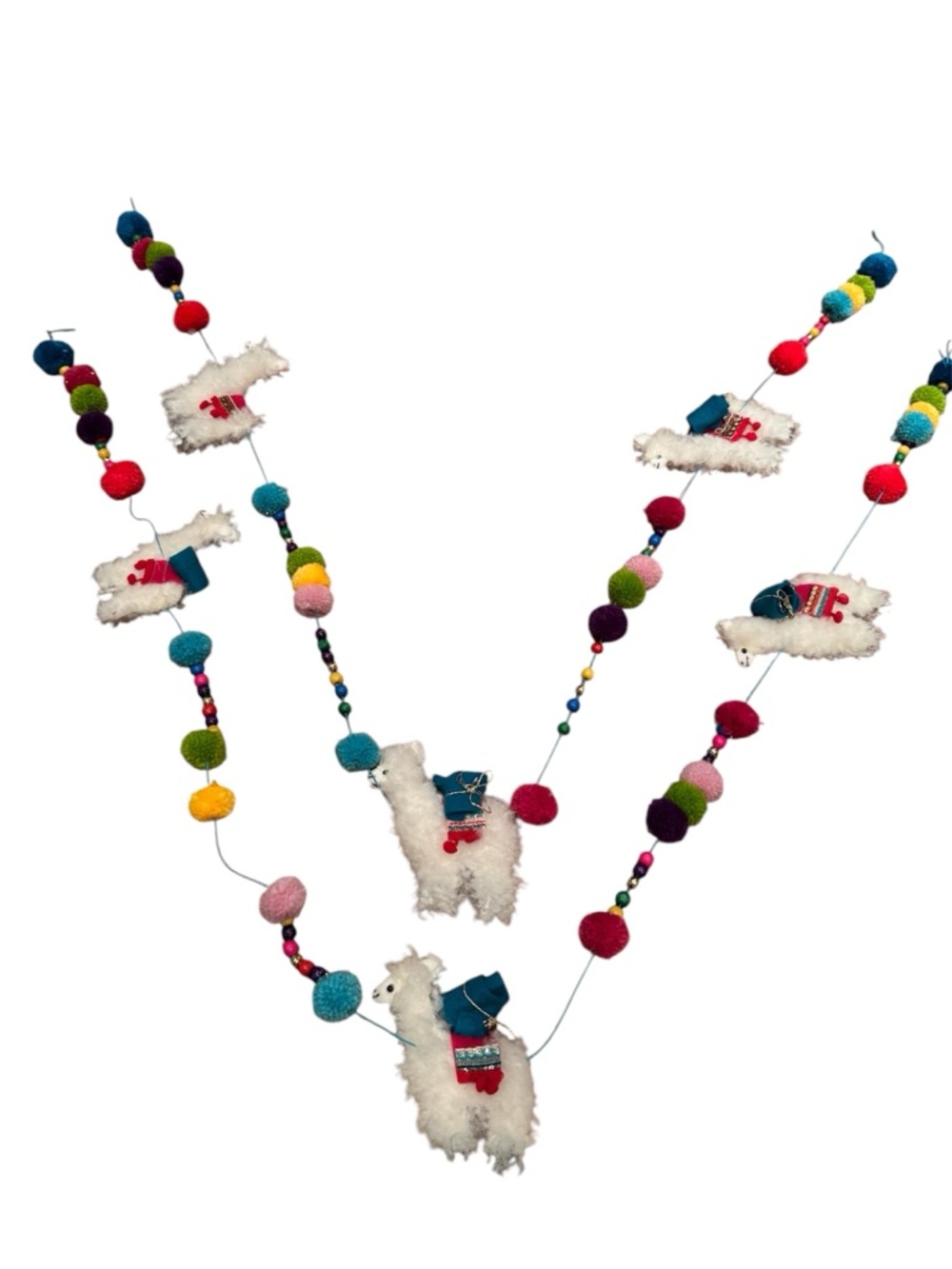 Colorful Pom Pom Llama Garland